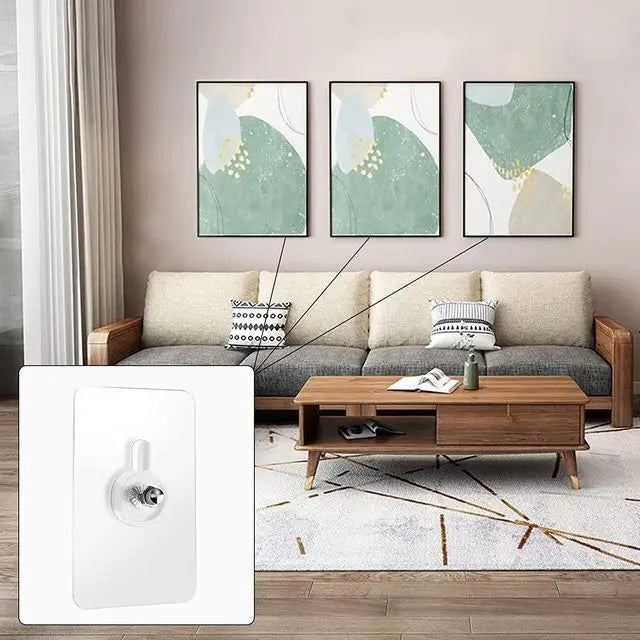 Self Adhesive Wall Mount Screw Hooks Set of 20 Pcs
