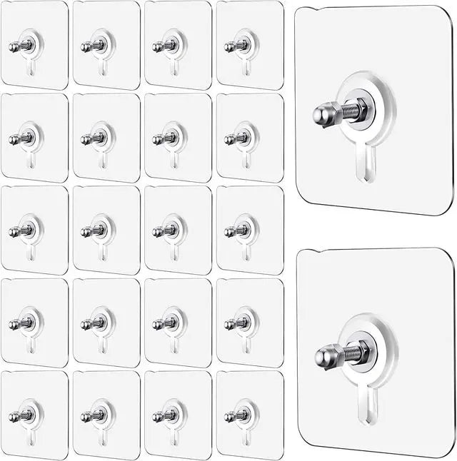 Self Adhesive Wall Mount Screw Hooks Set of 20 Pcs